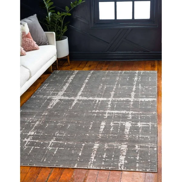 Jill Zarin Uptown Lexington Avenue Gray Area Rug, Size: 9& x 12&