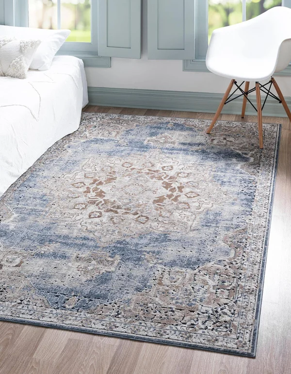 Unique Loom Roosevelt Chateau Area Rug (4& 0 x 6& 0 - Beige/Light Blue)