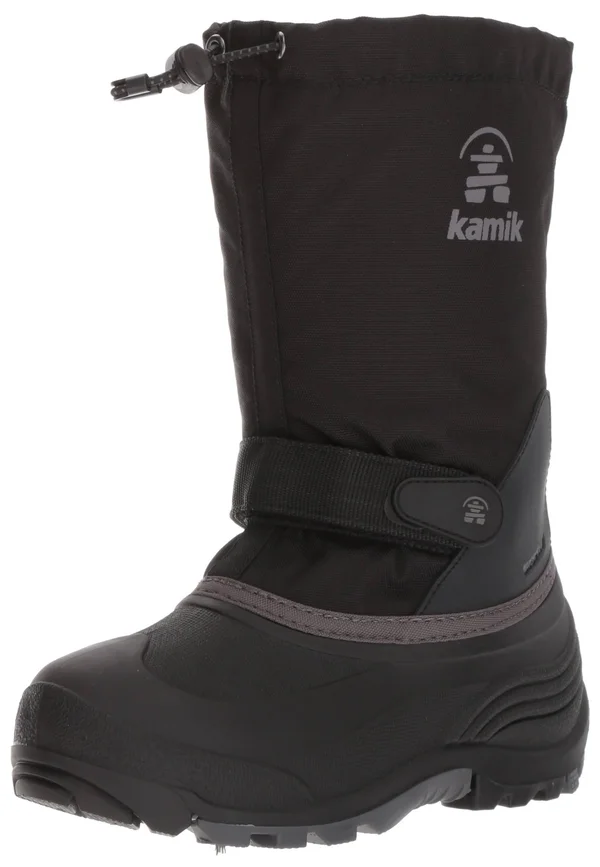 Kamik Kids& WaterbugW Insulated Waterproof Wide Winter Boots, Black