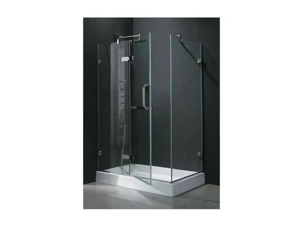 VIGO Monteray 32 x 40 Frameless .375-in. Clear Glass/Chrome Hardware Shower Enclosure with Left Base