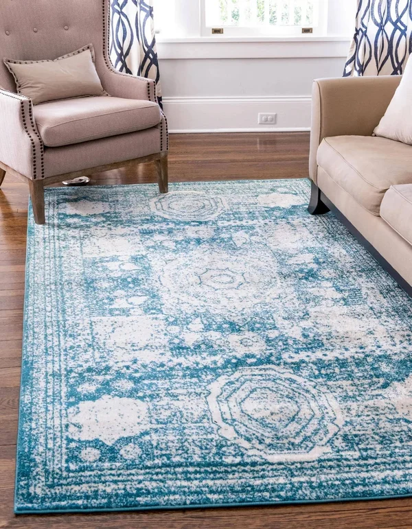 Dover 7x10 Turquoise Blue Bohemian - Geometric Area Rug