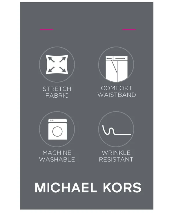 Michael Kors Men's Solid Classic-Fit Stretch Dress Pants - Brown
