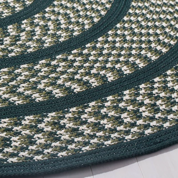 Safavieh Braided Beige/Black 4 ft. x 4 ft. Round Area Rug