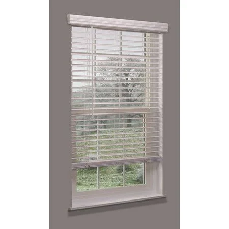 Linen Avenue F5Wt6050B44Im Cordless Faux Wood Blind - white, 60-1/2x22w x 4