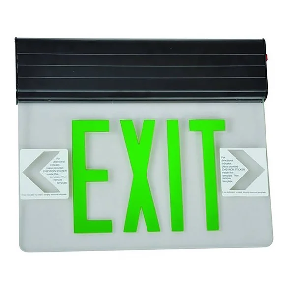 Morris Products 73316 Surface Mount Edge Lit LED Exit Sign Green on Clear Panel Color White Housing