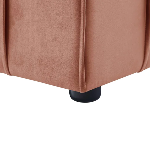 Loft Lyfe Nitudra Modern Blush Velvet Ottoman in Pink - LON114-02BH-LS