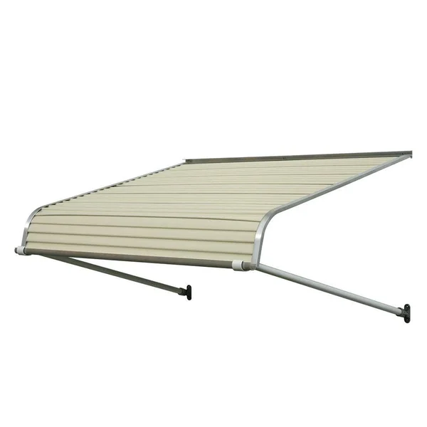 NuImage Awnings 1100 72-in Wide x 48-in Projection Almond Solid Fixed Door Awning in Off-White - K110807205