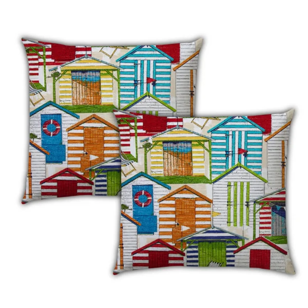 Joita Tropica Punh Polyester Outdoor Zippered Pillow Covers in Orange (Set of 3)