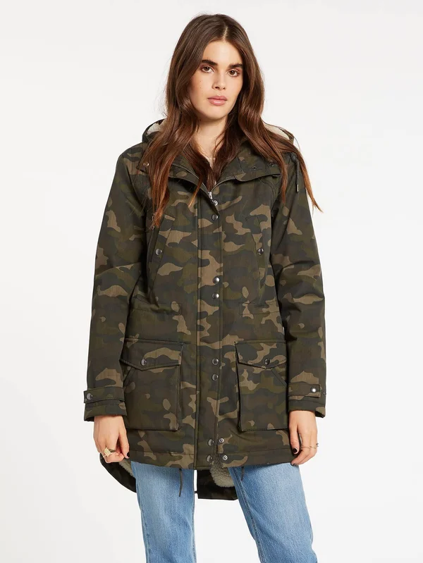 Volcom Walk on by 5K Nuts Women's Coat Camouflage : XL