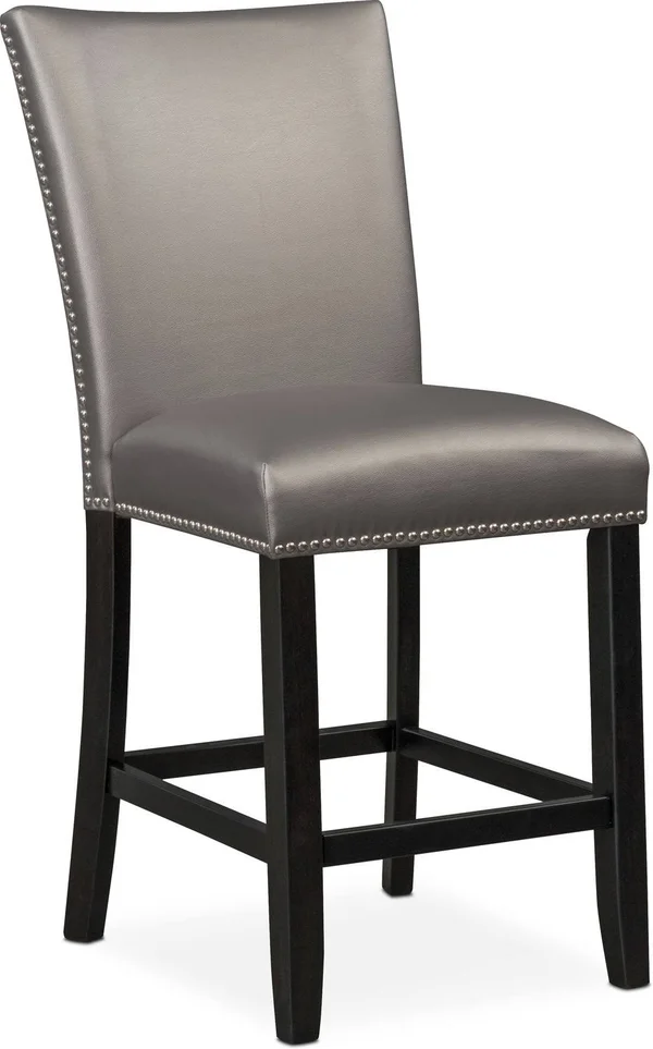American Signature Artemis Counter-Height Upholstered Stool - Gray