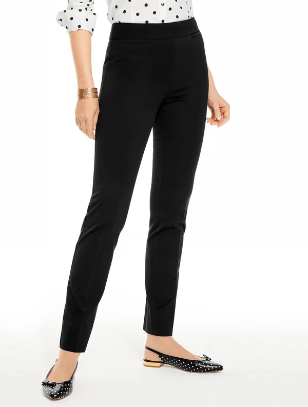 Refined Bi-Stretch Straight Leg Pants - Black - 4 Talbots