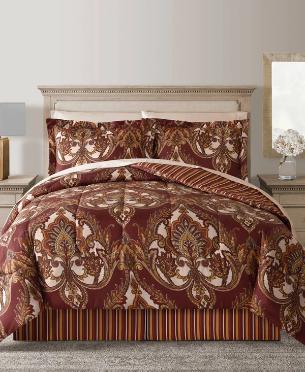 Fairfield Square Collection Odyssey Reversible 8-Pc. Comforter Sets - Wine