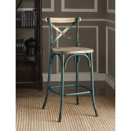 Gracie Oaks Santo Bar Stool, Blue
