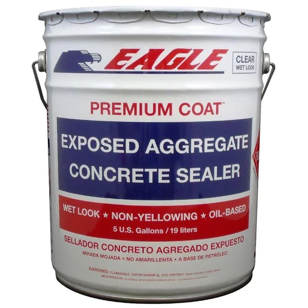 Eagle 5 gal. Premium Coat Clear Wet Look Glossy Solvent-Based Acrylic Exposed Aggregate Concrete Sealer HEC5