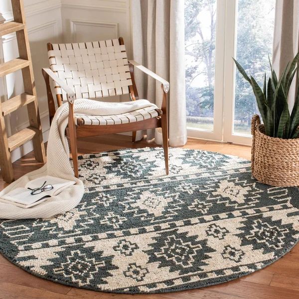 Safavieh 6& x 6& Round Bohemian BOH704F Grey Beige Rug