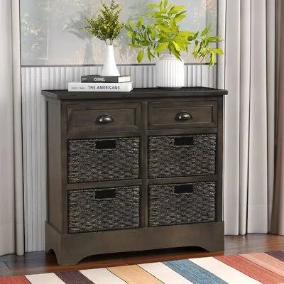 Brokaw 2 Drawer Accent Chest August Grove Color: Brown Gray