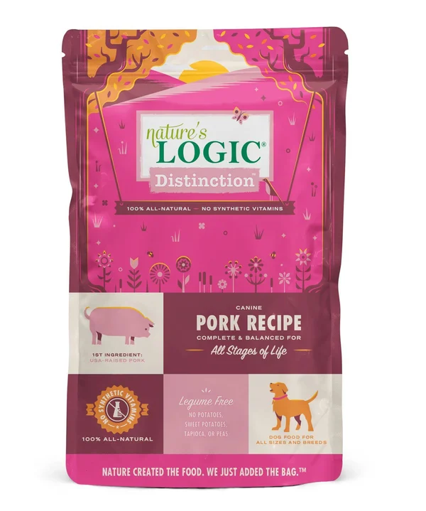 Nature&s Logic Distinction Dry Dog Food 24lbs, Pork