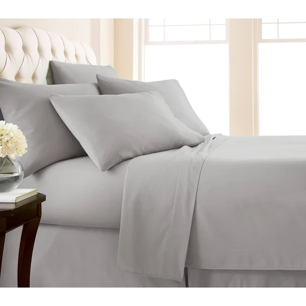 Southshore Fine Linens No-Slip Ultra-Soft Deep Pocket 6-Piece Bed Sheet Set - California King - Steel Gray