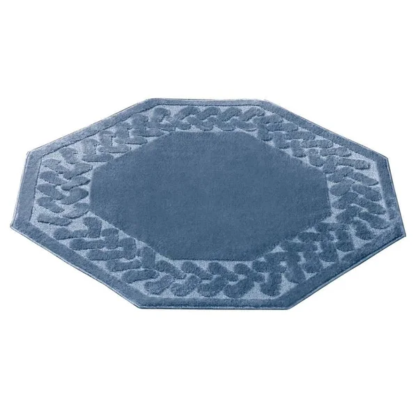 Herringbone Trim Solid Colored Skid-Resistant Decretive Accent Rugs, Grey