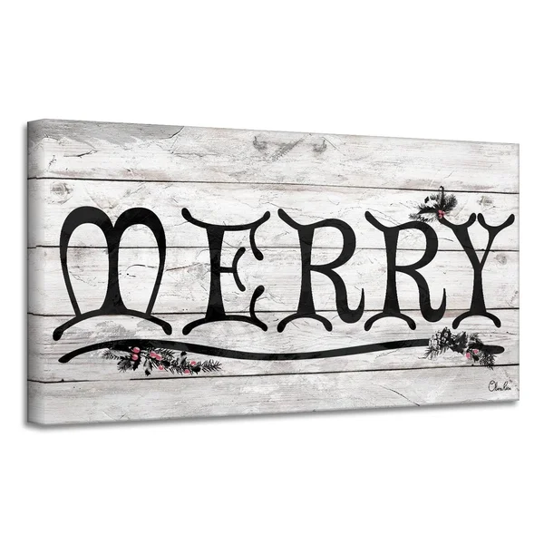 &Merry& Holiday Canvas Wall Art, Ready2HangArt 24x22 W x 12x22 H