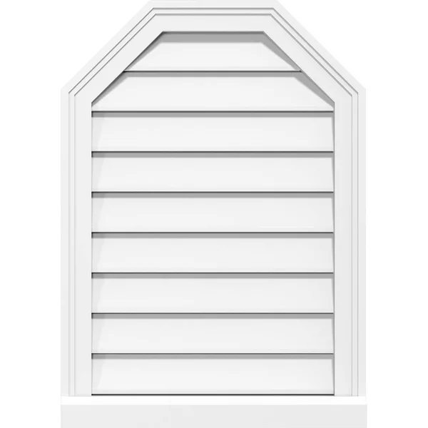 Ekena Millwork GVPOT30X4003SF 30x22W x 40x22H Octagonal Top Surface Mount PVC Gable Vent: Functional - w/ 2x22W x 2x22P Brickmoul