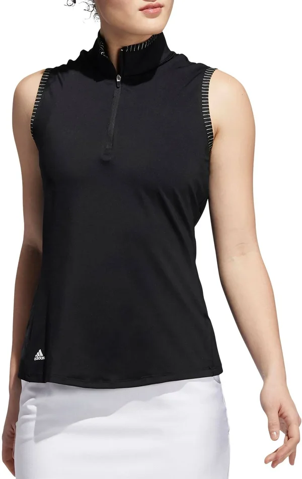 Adidas Women's Ultimate365 Spacedye Sleeveless Golf Polo, Large, Black