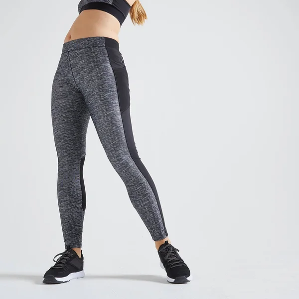 Domyos Women's 120 - Fitness Cardio Training Leggings in Brushed Steel, Size W26 L30