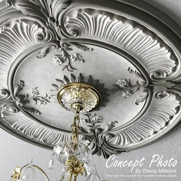 26 3/8x22W x 17 1/4x22H x 1 3/4x22P Marcella Ceiling Medallion (Fits Canopies Up to 3x22), Hand-Painted Antique Copper