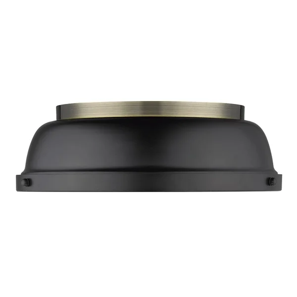 Golden Lighting Duncan 3602-14 AB Flush Mount Light Aged Brass
