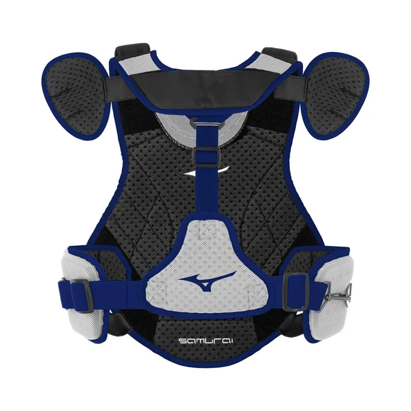 Mizuno Samurai 14 inch Youth Chest Protector - Gray/Navy