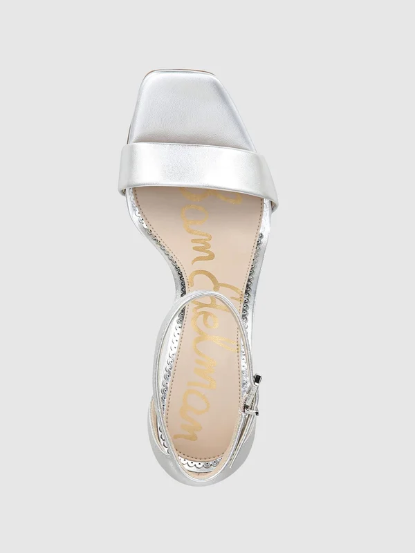 Sam Edelman Women's Daniella Block Heel Sandals - Silver - 8.5M