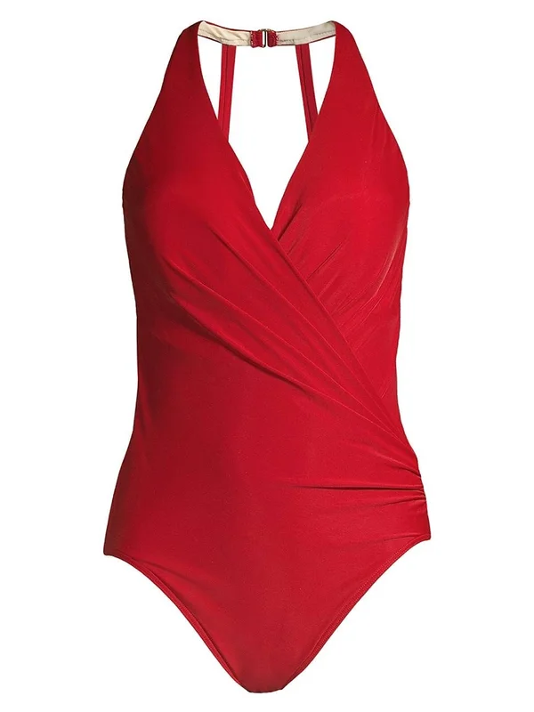 Miraclesuit Rock Solid Wrapsody One Piece Cayenne Red 12, Red