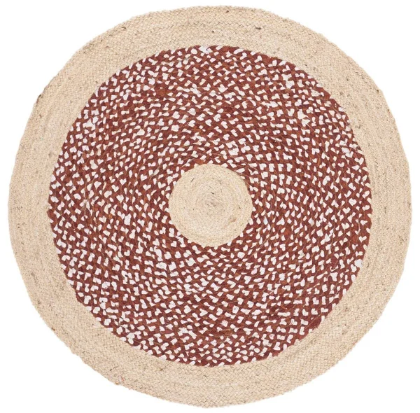 Safavieh Cape Cod 210 Area Rug, Rust, Natural, 4& x 4& Round