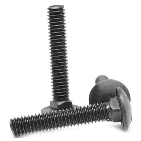 5/16 inch-18 x 4 inch (FT) Coarse Thread Grade 5 Carriage Bolt Medium Carbon Steel Black Oxide Pk 100