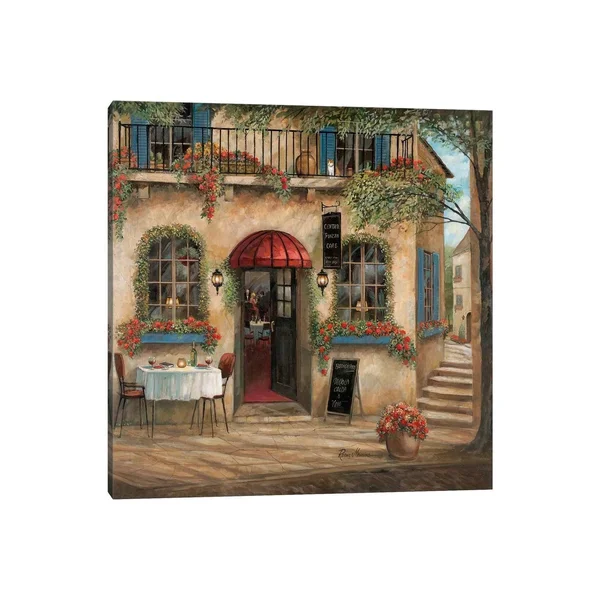iCanvas Centro Piazza Cafe by Ruane Manning Canvas Print - 18x18x1.5