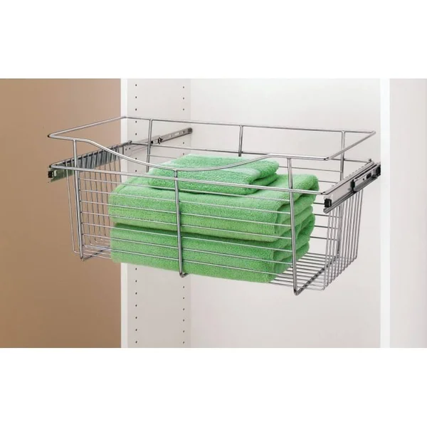 Rev-A-Shelf 24 in. x 11 in. Chrome Closet Pull-Out Basket - Grey
