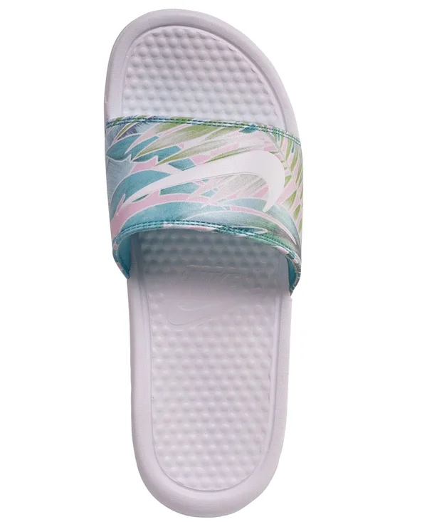 Nike Women's Benassi Just Do It Print Slides, White