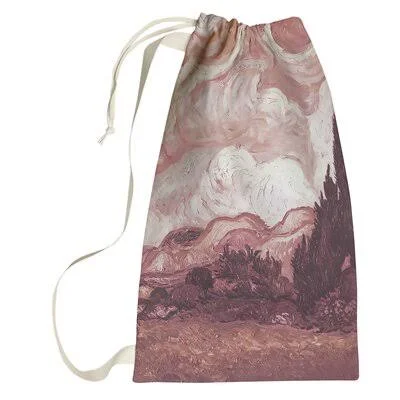 Browerville Wheatfield with Cypresses Laundry Bag Winston Porter Color: Red - Size: Small ( 64x22 H x 20x22 W x 1.5x22 D )