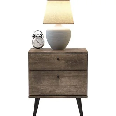 Norloti 2 Drawer Nightstand Color: Distressed Brown