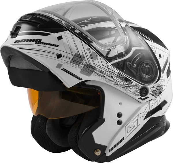 GMAX MD-01S Modular Wired Snow Helmet White/Black 3X