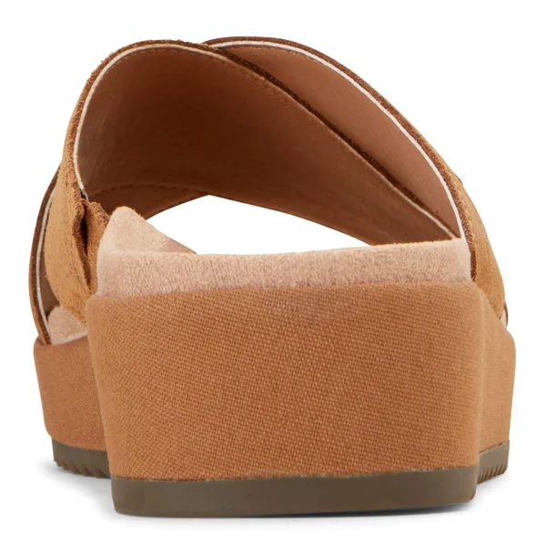 Vionic Hayden Women's Platform Slip-On Sandal Toffee Suede - 5 Wide