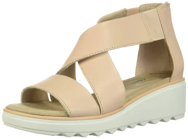 Clarks Women's Jillian Rise Wedge Sandal, Size: 11, Blush Leather