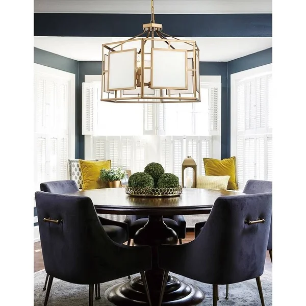 Timeless Home Four Light Chandelier Sylvan Polished Nickel - Exact Size