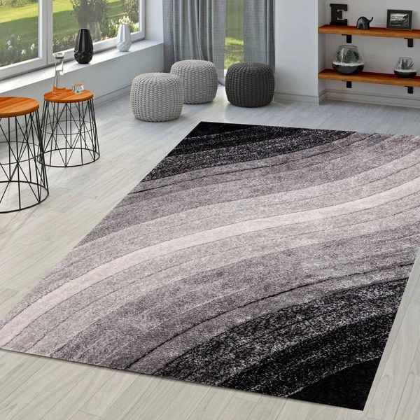 Plush Fluffy Shine 3D Wave Silver Shag Area Rug/Carpet - 5&4x22 x 7&3, Silver, Sr726