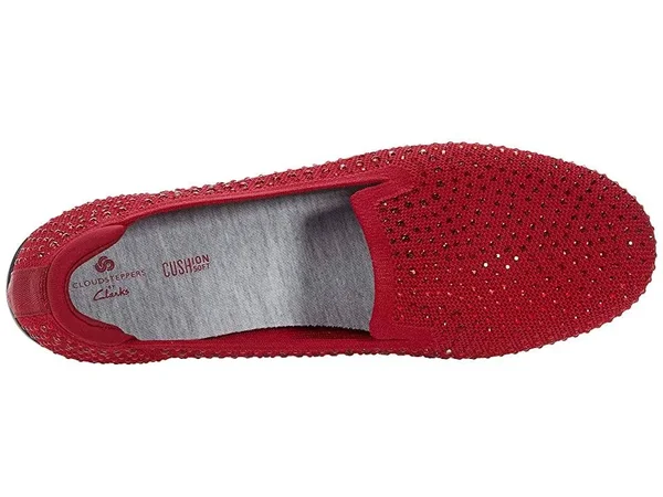 Clarks Carly Dream Women's Shoes Red Knit/Sparkles : 6.5 B - Medium