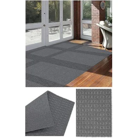 9&x9& Soft and Durable Interlace Indoor - Outdoor Area Rugs Lightweight and Flexible for Easy Cleaning and Transport (Color: Sky