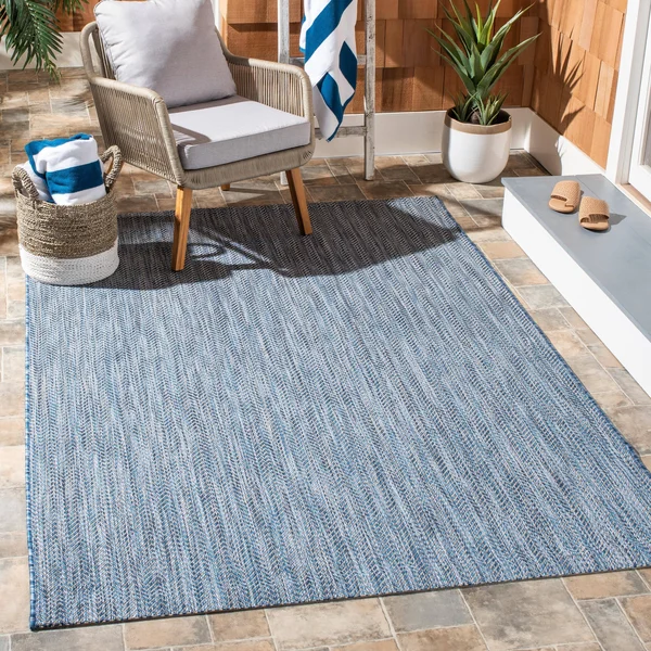 Safavieh Courtyard Navy - Grey Area Rug; 8& x 11&