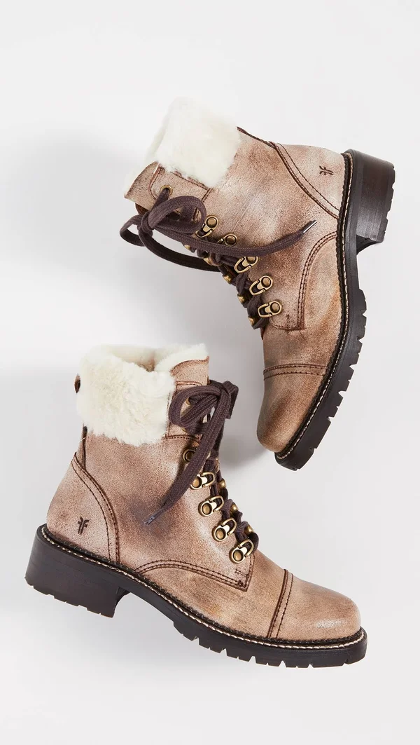 Frye Samantha Hiker Boots Chocolate 6
