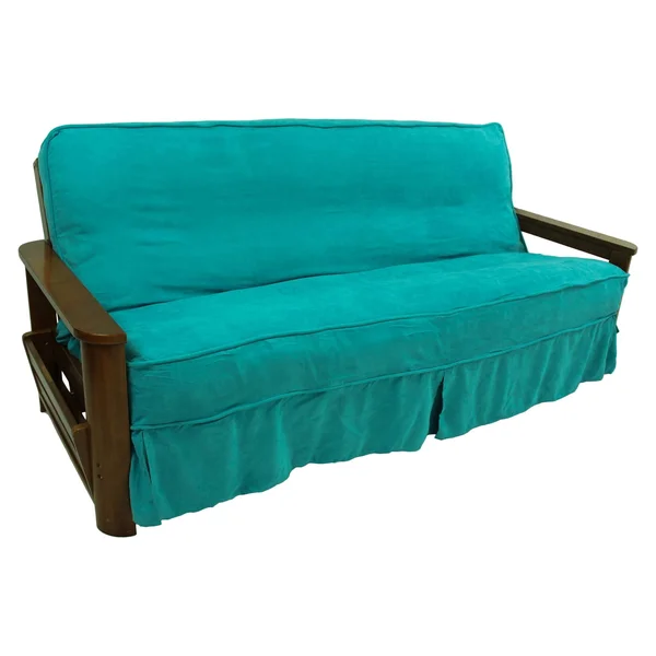 Blazing Needles Solid Microsuede Double Corded 8 to 9-Inch Full Futon Slipcover - Saddle Brown