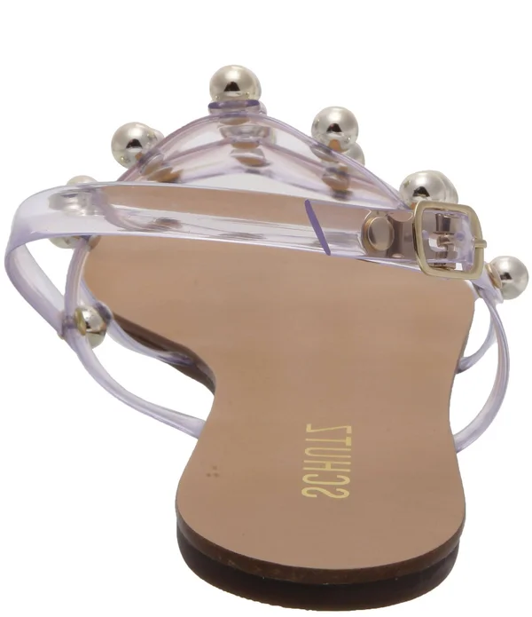 Schutz Yarin Flat Sandal 9 - Clear - Vinyl